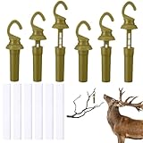 Threehoney 6 Pcs Leak Proof Drop Wick with Replacement Felts Air Tight Scent Dispenser with Rain Protection Easy to Use for Hunting (Army Green)