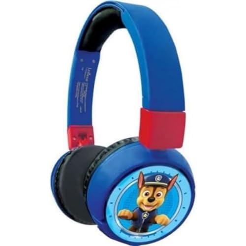 Lexibook - Paw Patrol 2-in-1-Bluetooth-Kopfhörer für Kinder - Stereo Wireless Wired, Kindersicher für Jungen Mädchen, faltbar, verstellbar, blau rot/blau, HPBT010PA
