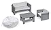 Badger Basket Toy Living Room Furniture Set for 18 inch Dolls - Gray/White