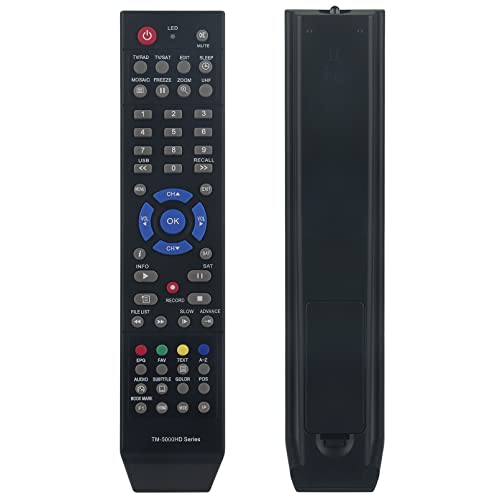 VINABTY TM-5000HD-SERIES Replaced Remote Control fit for Technomate TV TM-5402HD M3 CI Super+, Black