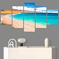 SIGNWIN 5 Panel Canvas Wall Art Modern Art Beach Coastal Expressive Global Multicolor Photography for Home Decorations Ready to Hang - 60