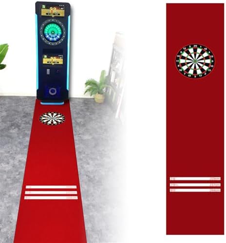 Professional Non-Slip Rubber Dart Mat with Throwing Lines, Soundproof Floor Protector for Dart Games, Durable Red Dart Carpet for Enhanced Gameplay and Safety