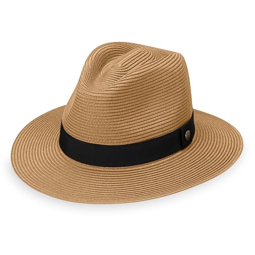 Wallaroo Hat Company Men’s Palm Beach Fedora – UPF 50+ UV Sun Protection, Wide Brim Sun Hat, Packable Design, Adjustable Size
