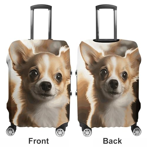 Cute Chihuahua Luggage Covers Tsa Approved Suitcase Cover Elastic Washable Luggage Sleeve Carry on Cover Protector Anti-Scratch Suitcase Protector Fits 19-30 Inch Case(S)3
