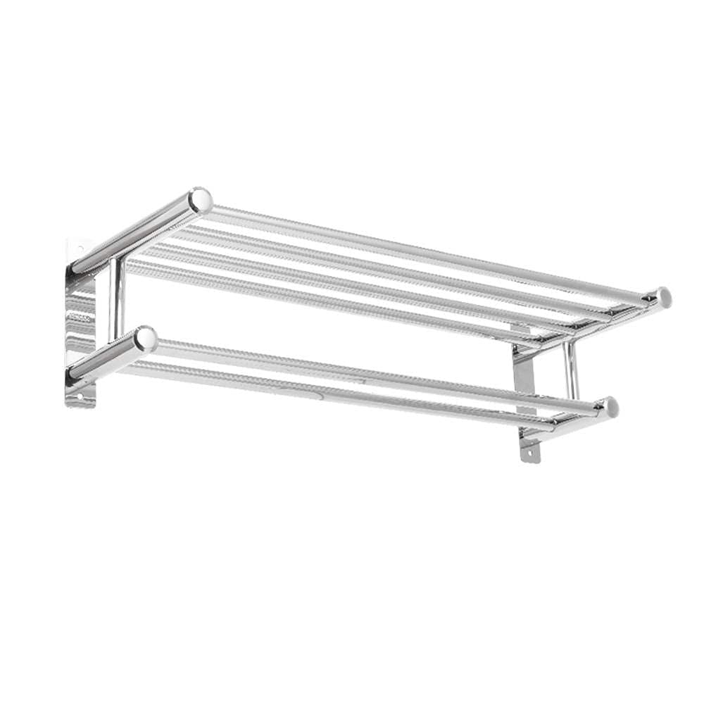 FGXHHS Towel Rack,Stainless Steel Shelf,Wall Mounted Hand Holder,Double Rail,Bathroom Shelf,for Bathroom Kitchen-A-40cm (A80cm)