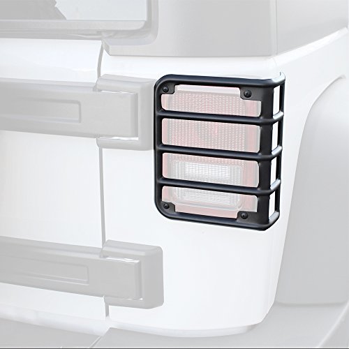Xprite Capa de luz traseira preta fosca para Jeep Wrangler JK Unlimited 2007-2018