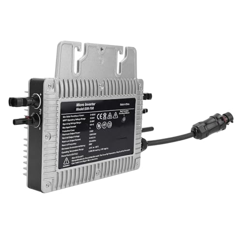 WiFi Inverter, 700W bit Solar Inverter Apilable con Integración de SoC de Batería, Seguimiento de MPPT en Tiempo Real, Adecuado para Energía Digital