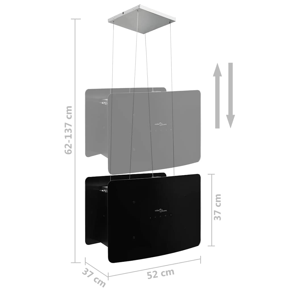 vidaXL Cappa da Cucina ad Isola Sospesa LCD Sensore in Vetro Temperato