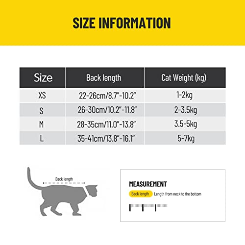 Homesen Roupa de recuperação para gatos para feridas abdominais, doenças de pele após cirurgia, cole