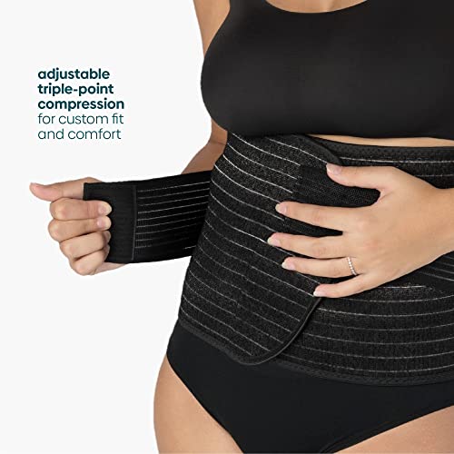Upspring Shrinkx Belly Charcoal Postpartum Belly Wrap, Adjustable Postpartum Belly Band to Support, Slim and Smooth After Baby (Charcoal Gray, Small/Medium)