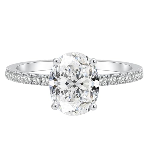 Oivley 2CT Oval Engagement Rings for Women...