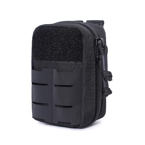 Bolsa de nailon para medicamentos portátil, primera cintura, para camping, senderismo, viajes, supervivencia al aire libre, primera cintura, Color negro., Talla única