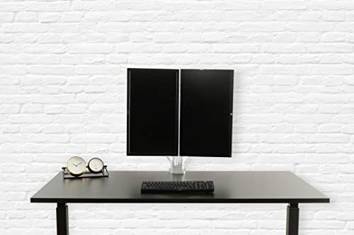 Image of TechOrbits Dual Monitor Mount Stand - SmartSWIVEL - Dual Computer Screen Desk Mount Arms - Full Motion Swivel Articulating Gas Springs - Universal Fit for 17 inch - 32 inch Screens Vesa Mount