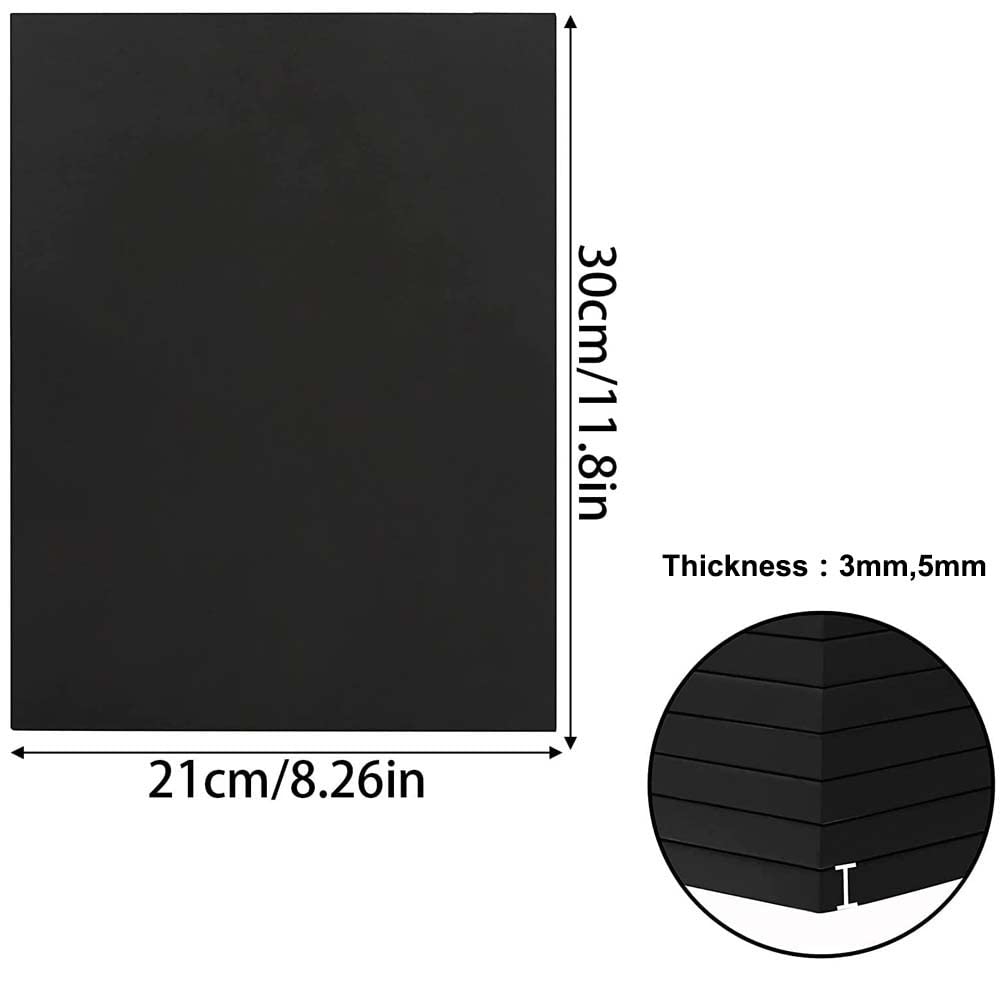 10 szt. Czarne arkusze pianki EVA 30x21cm dla majsterkowiczów rzemiosło modelowanie rekwizyty do cosplay(210x300x5mm)