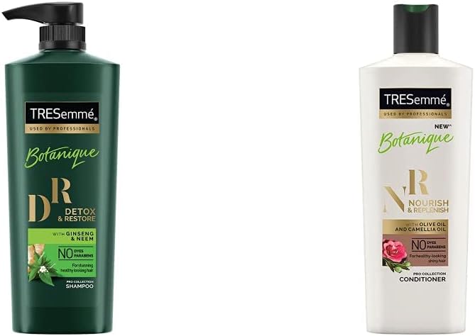 TRESemme Detox and Restore Shampoo, 580ml And TRESemme Nourish and Replenish Conditioner, 190ml