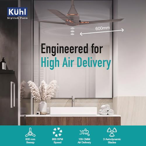 Image of KUHL Arctis A1 600 mm BLDC 65% Power Saving BLDC Ceiling Fan With Remote | BEE 5 Star Rated & ISI Marked | High Air Flow | 5 Year Brand Warranty on Motor | Espresso