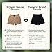Organic Jaguar Men’s Organic Cotton Shorts, Small – 100% Organic Cotton, Made in USA, Breathable Natural Fabric, Chemical-Free, Soft Casual Lounge Shorts Beige