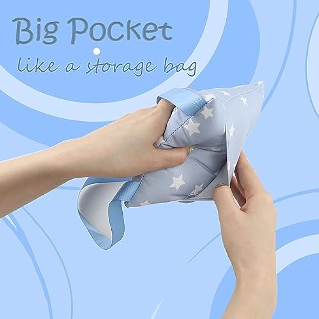 Tooth Fairy Pillow with Pocket for Kids Tooth Keepsake Pouch Tooth Fairy Bag on Back Toothfairy Gift for Boys and Girls, 6.8 x 6.8 inches (Light Blue)