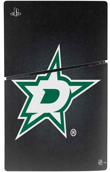 Skinit Decal Gaming Skin Compatible with PS5 Slim Disk Bundle - Officially Licensed NHL Dallas Stars Black Background Design