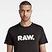 G-STAR Raw Men's Holorn Graphic Crew Neck Short Sleeve T-Shirt, RAW: Black, Large