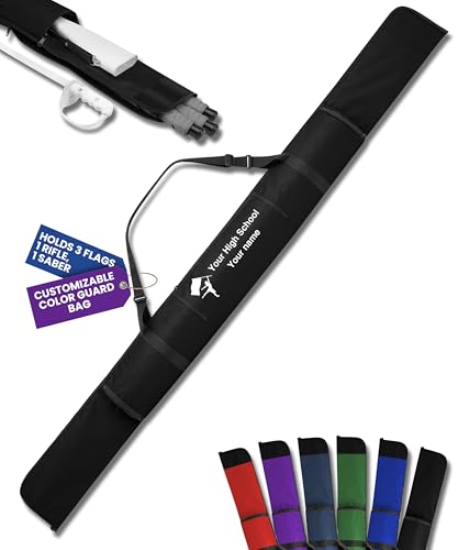 Color Guard Flag Bag Customizable Equipment Storage Bag holds 3 Flags 1 Rifle 1 Saber Gloves & More Marching Band Winter Guard Color Guard Gifts Color Guard Flag Pole Holder Made in the USA