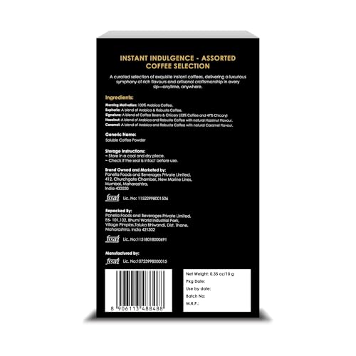 Image of TGL Co. 5 in 1 Assorted Instant Coffee Selection (5 Sachets - Trial Pack) | Contains 3 Classic & 2 Flavors (Caramel, Hazelnut) | Travel Friendly Pack