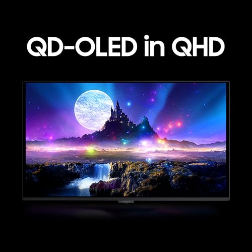 Image of Samsung 27 inch Odyssey QD-OLED G5 Gaming Monitor (Smartchoice) |QHD 2560 x 1440|180 Hz|0.03ms|Pantone-Validated|G-Sync|Free Sync|Glarefree|Ports-DP,HDMI,Headphone|1 Billion Color| LS27FG502SWXXL|Black