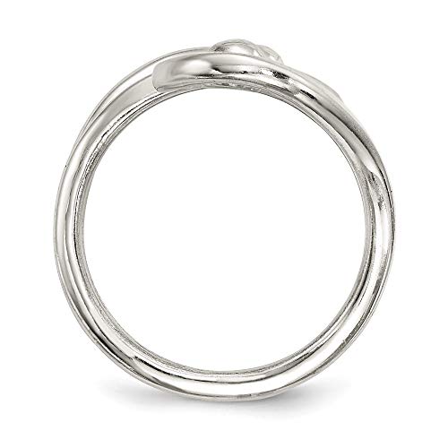 Fashion Ring Band 925 White Sterling Silver Women's Flat2