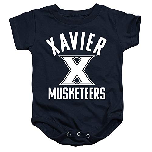 Xavier University Official One Color Musketeers Logo Unisex Infant Snap Suit for Baby,Navy, 6 Months