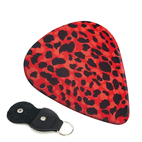 Ensemble de 6 médiators de guitare à motif léopard rouge pour guitare acoustique, guitare électrique, basse, ukulélé… - Les Beatles, Paul McCartney, John Lennon, RIngo Starr, George Harrison Ensemble de 6 médiators de guitare à motif léopard rouge pour guitare acoustique, guitare électrique, basse, ukulélé…