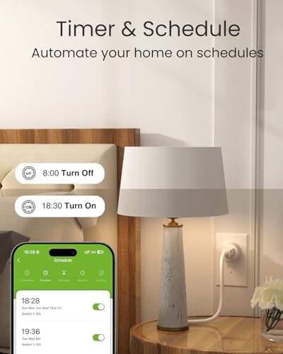 Image of GHome Smart 5G 15A WiFi Smart Plug Compatible with Alexa and Google Home, Outlet Timer Smart Home WiFi Outlet Timer with Remote Control, 5GHz and 2.4GHz Wi-Fi Sockets, ETL FCC Listed, White, 2 Pack