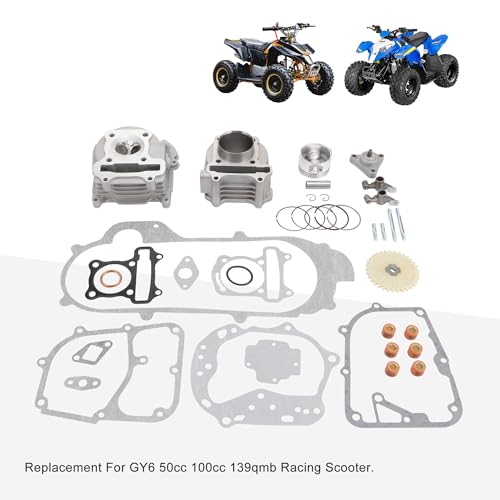 GOOFIT Big Bore Zylinder Kit Ersatz für GY6 50cc 139QMB Racing Scooter Parts 50mm Bore