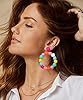 4 Pairs Raffia Earrings Boho Rattan Hoop Dangle Ea... #1