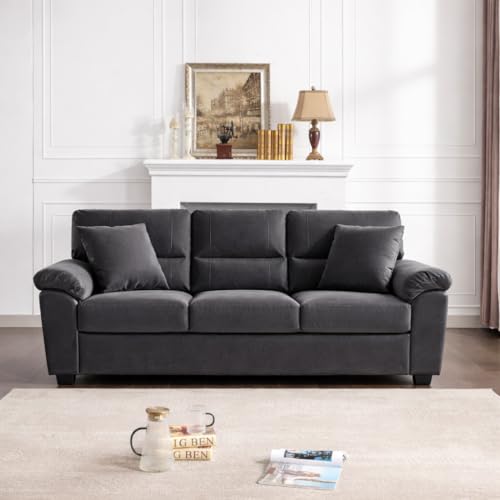 Image of Anderson Sofa Set for Living Room | Sectional Sofas | Premium Fabric Sofa for Home Office | Fabric Sofa Set | Fabric Sofa (Dark Grey Fabric, 3 Seater)