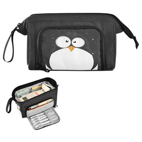 Image of SUABO Big Capacity Pencil Case, Cute Penguin Pen Bag Pouch Holder Stationery Bag School College Office Organizer for Teen Adults Student