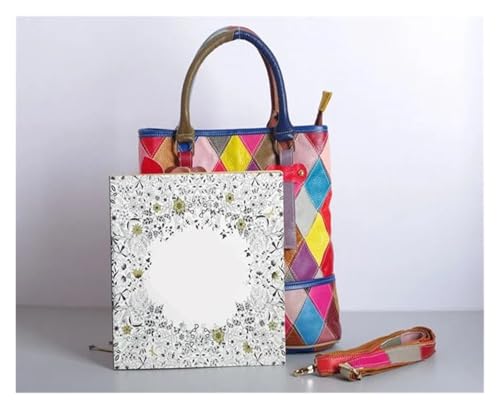 Sac en cuir patchwork de luxe à haut-poignée et finitions artisanales