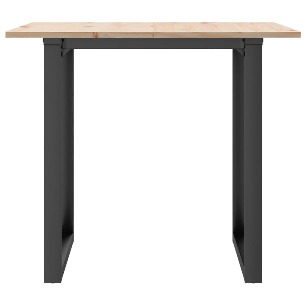 vidaXL Mesa de Comedor Marco O Madera Maciza Pino y Acero 90x90x75 cm