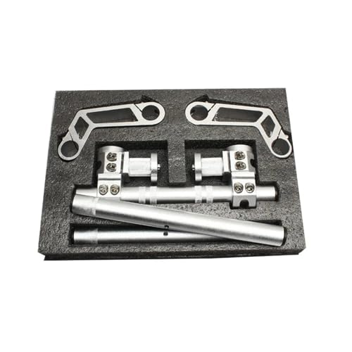 Guidon CNC moto 7/8 pouces en aluminium argent pour direction de motocross