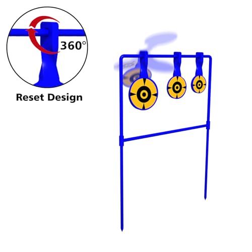 Atflbox 3/8\'\' Thick Heavy Metal Spinner Target, High Caliber Spinner Auto Reset Steel Target for Centerfire Handguns Up to .44 Magnum Outdoor Target Shooting