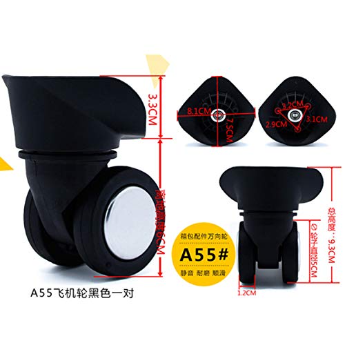 Trunk Wheels,Luggage Wheels Replacement, 360 Degree Swivel Luggage Mute Wheel Suitcase Replacement Repair Wheels Parts Spinner (A55#)2