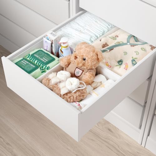ORLISA Cajones organizadores de ropa para armario PAX 50 x 58 cm – Ajuste perfecto con base estable, plegable, lavable y resistente, juego de 4 unidades, color blanco