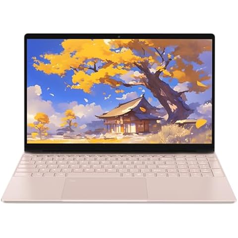 KurieTim Laptop Computer,32GB DDR4 RAM 1TB NVMe SSD,Quad-Core N95 Processor(Up to 3.4GHz),15.6" IPS 1080P,180°Open Angle,Metal Shell,Mini HDMI, Backlight Keyboard,Fingerprint Reader (Rose Gold) Cover