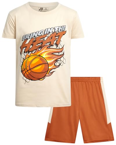 Image of Pro Athlete Active Boys Short Sets - 2 Piece Performance Crewneck Short Sleeve T-Shirt and Shorts Boys Athletic Sets (8-16)