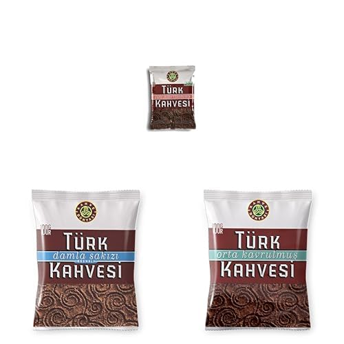 KAHVE DUNYASI Kahve Dünyası Çok Kavrulmuş Türk Kahvesi 100 Gr ve Kahve Dünyası Damla Sakızlı Türk Kahvesi 100gr ve Kahve Dünyası Orta Kavrulmuş Türk Kahvesi 100gr