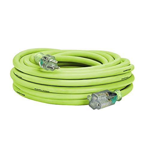 Image of Flexzilla Pro Extension Cord, 10 /3 AWG SJTW, 50 ft, Lighted Plug, Indoor /Outdoor, ZillaGreen - 727-103050FZL5F