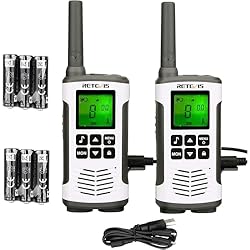 Retevis RT45 Walkie Talkie, PMR 446 sin Licencia W...: PMR446 sin licencia; RT45 se puede utilizar en ES y Europa; no se requiere licencia; se comunica con todas las demás radios PMR 446 Walkie talkie recargable; compatible con pilas AA recargables (incluidas); también compatible con pilas AA ordinarias ...