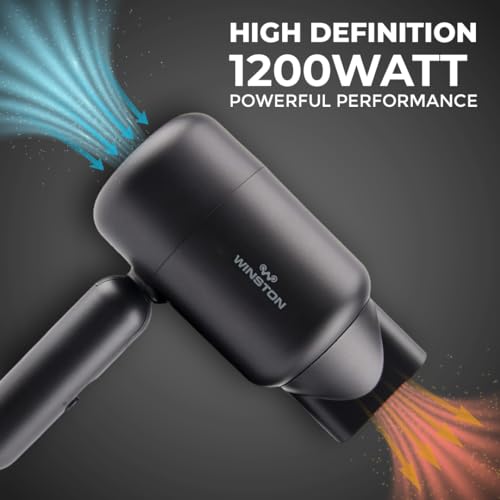 WINSTON Ionic Foldable Hair Dryer - 1400W (Black) - Image 5