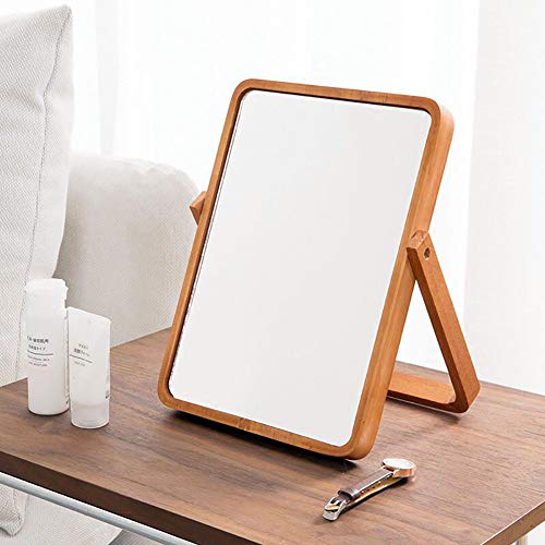 Zorosy Wood Table Vanity Makeup Mirrors - Rectangle Wall-Mounted Mirrors Desk Mirrors For Living Room Bedroom Birthday Gifts #TOP4