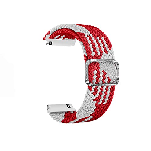 Feysentoe Armband Kompatibel für HuaWei B5 18mm Estrazarmband Uhrenarmband(rot und weiß) Cover