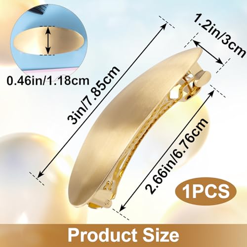 Pndeyo Presilhas de cabelo francesas de metal para mulheres, grampo de cabelo oval grande antiderrap